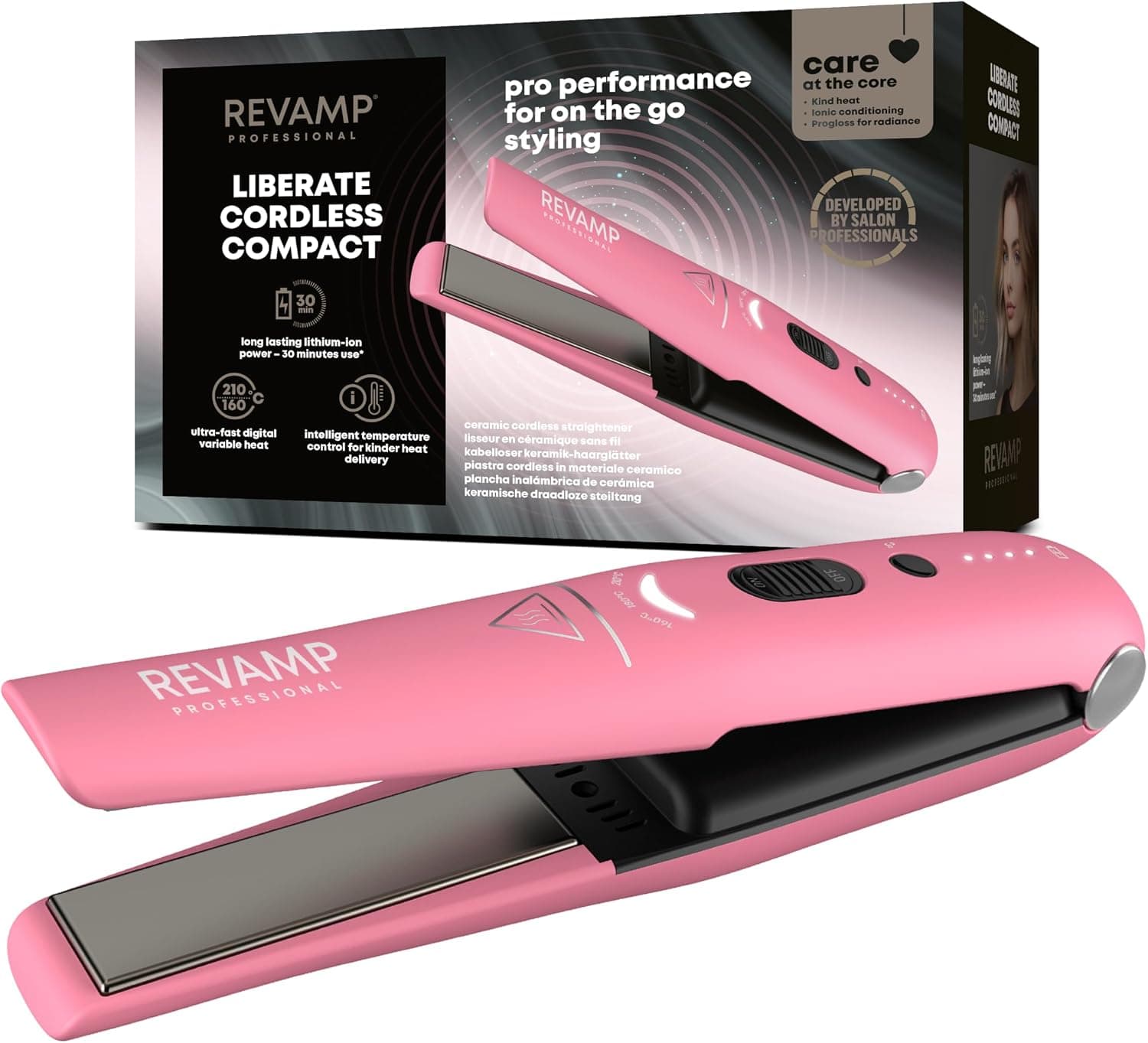 REVAMP Liberate Lisseur Céramique Sans Fil Rose