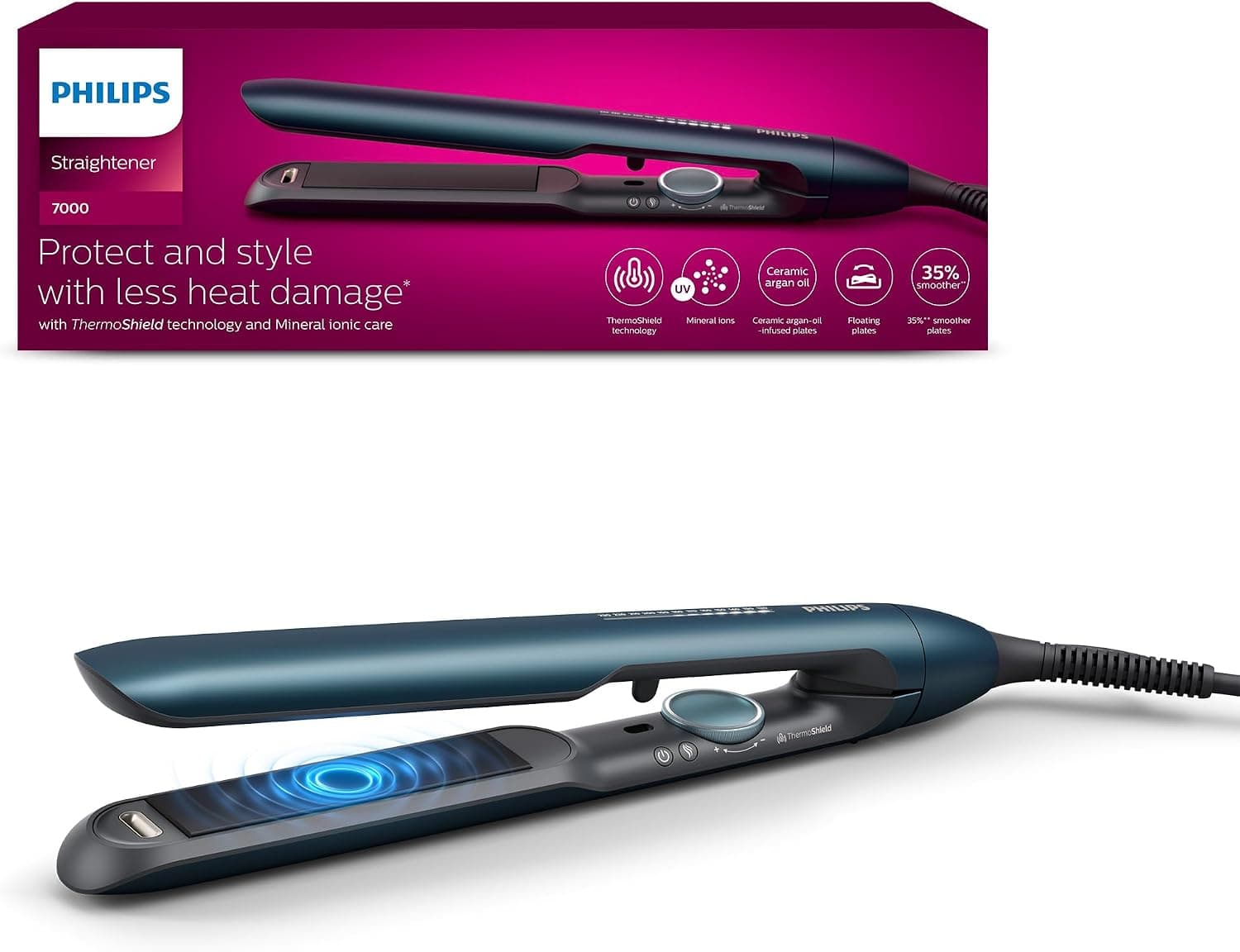 Philips 7000 Series ThermoShield Lisseur Bleu Canard