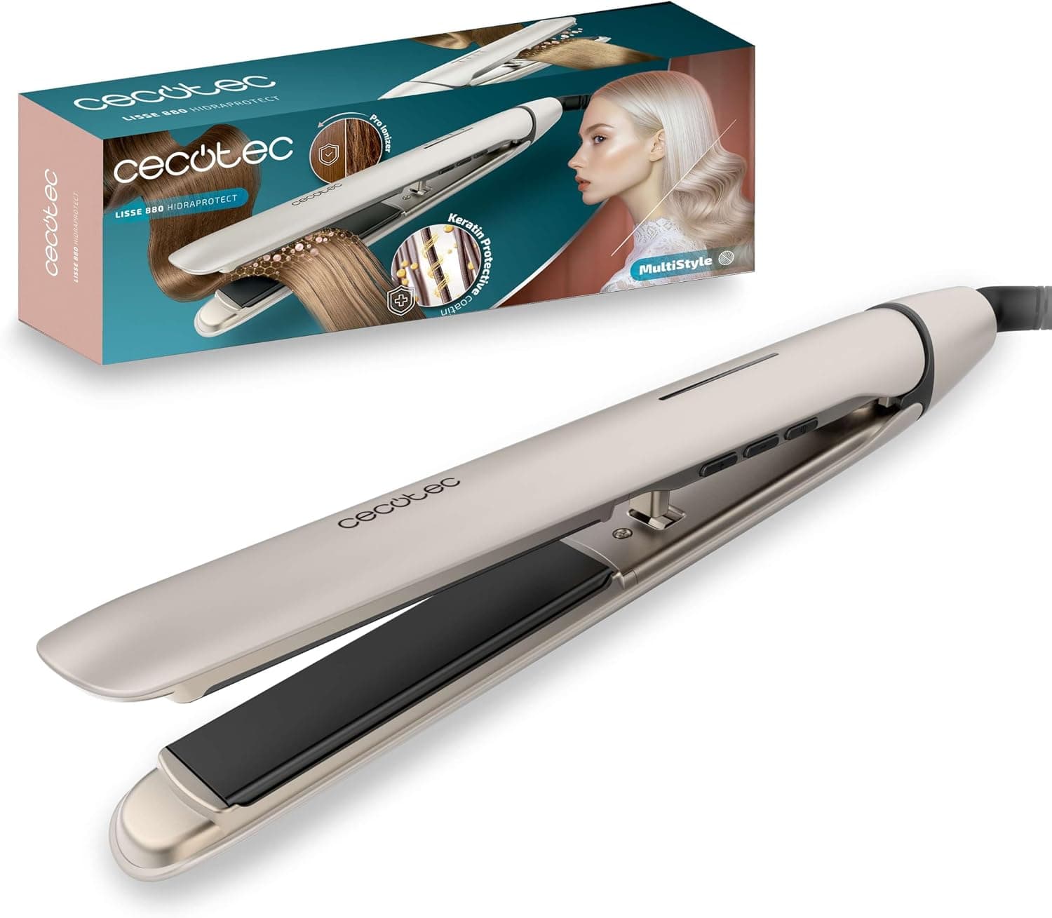 Cecotec Lisseur Étroit Lisse 880 HidraProtect