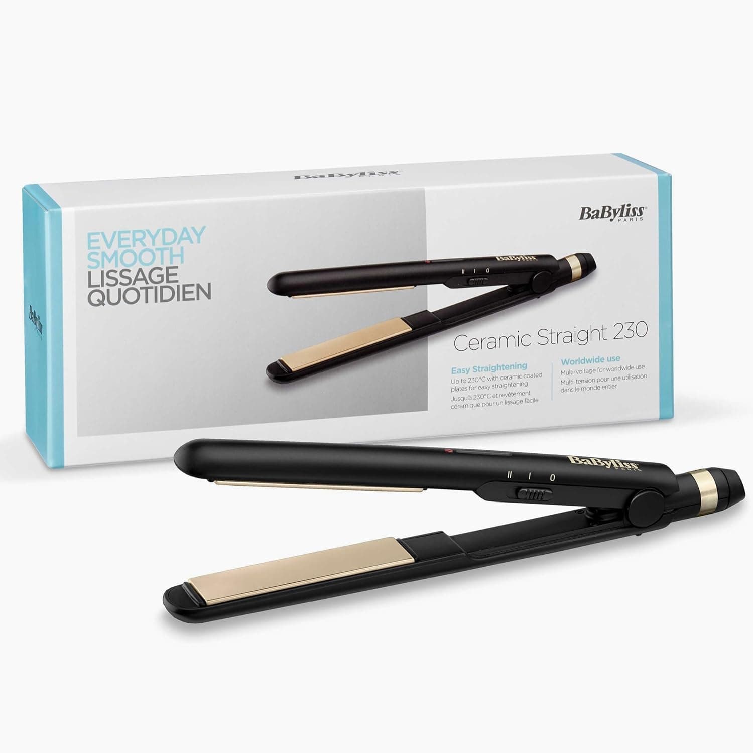 BaByliss Ceramic Straight ST089E Lisseur Cheveux Noir