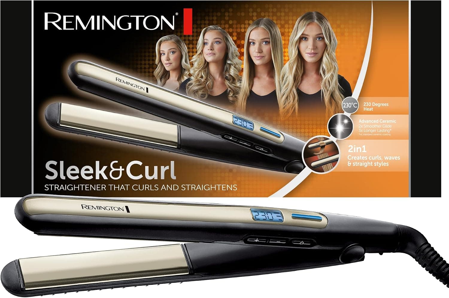Remington Sleek & Curl S6500 Fer à Lisser 2en1