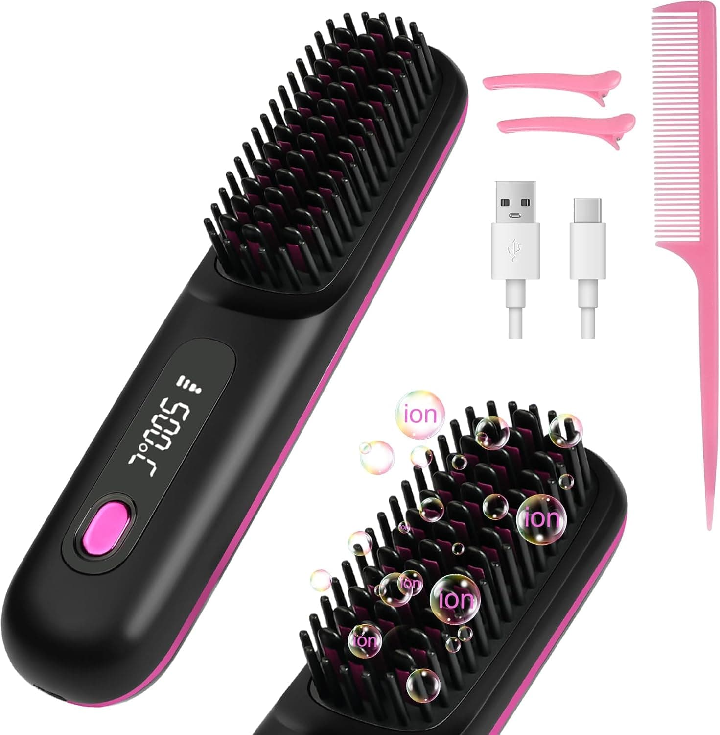 LOPHE Brosse Lissante Sans Fil Noire