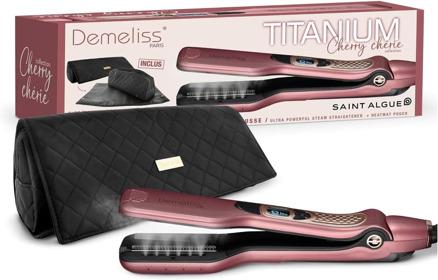 Demeliss Titanium Cherry Chérie Lisseur Vapeur